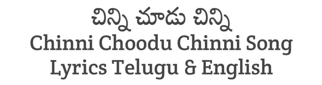 Chinni Choodu Chinni Song Lyrics in Telugu