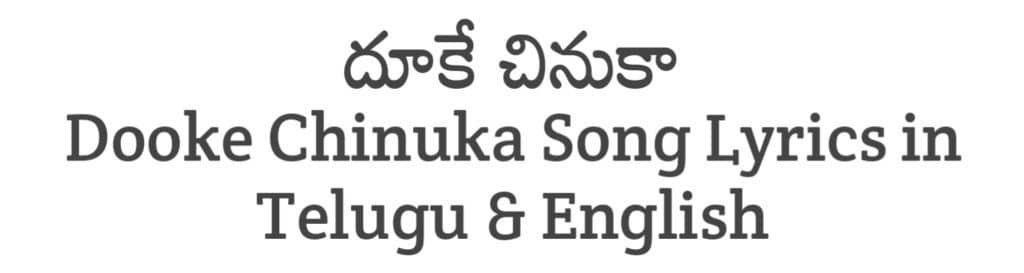 Dooke Chinuka Song Lyrics in Telugu