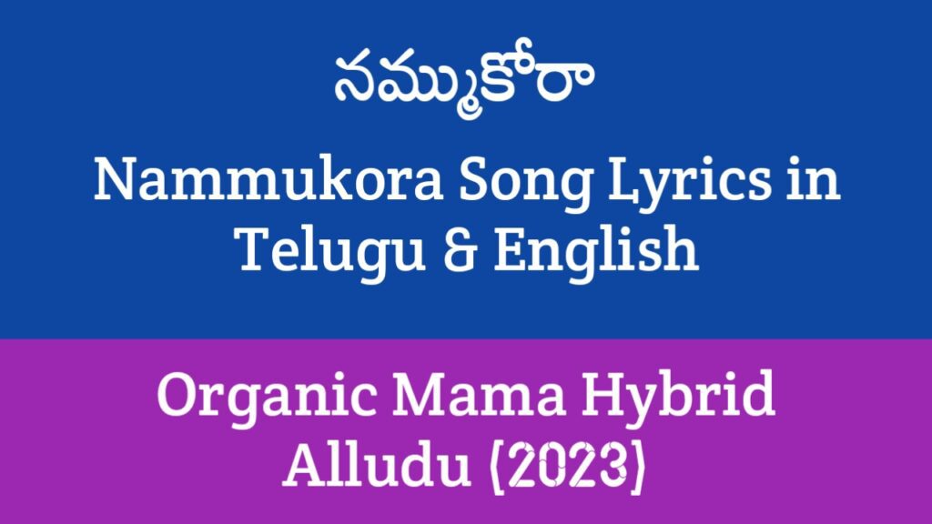 Nammukora Song Lyrics in Telugu